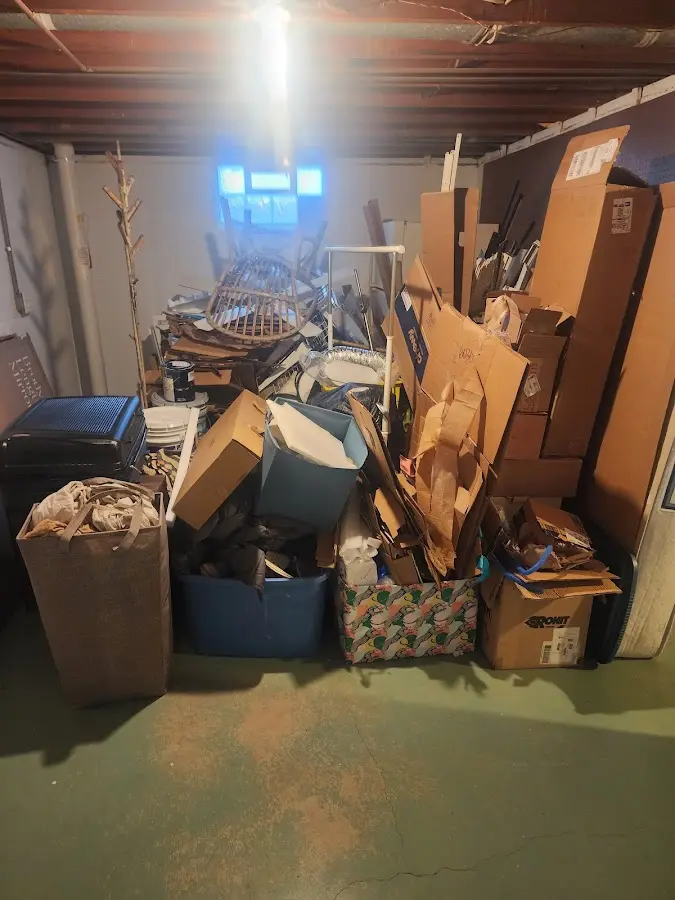 Roll-off dumpster container at job site for 6 Yard Dumpster Rental in Vincent